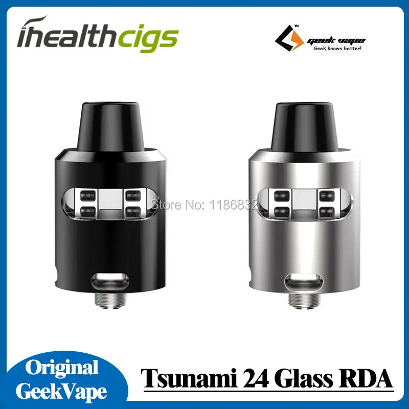 

100% Original Geekvape Tsunami 24 Glass Window RDA Tank Velocity-style Deck Adjustable Airflow Atomizer