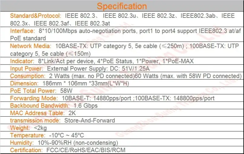 8 портов 4 коммутатор питания через ethernet IEEE802.3af poe костюм для всех видов PoE камера или AP, сетевые коммутаторы, подключи и работай