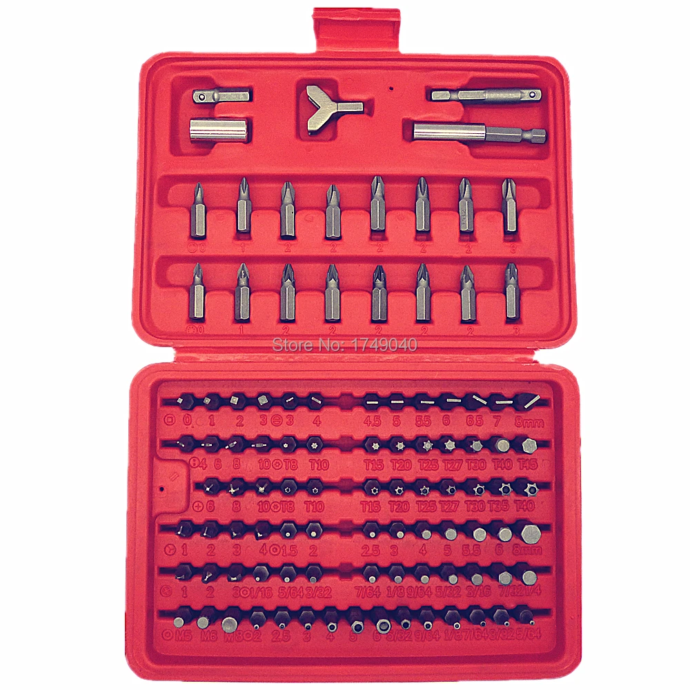 100pcs Security Screwdriver Tamperproof Torx Hex Bit Set Metric & Sas