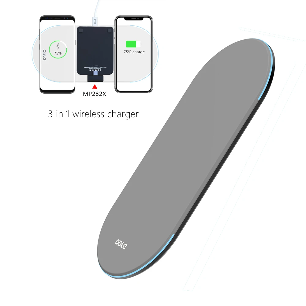

3 IN 1 Qi Wireless Charger For iPhone XS MAX X 8 Plus Samsung S9 S8 Note 8 Fast Charging Wireless Charging Pad Desktop Charger