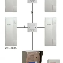 Zhudele Цифровой невизуальный система здание домофон: 12-квартиры, пресс-стиль экран, ИК Открытый блок, разблокировка удостоверение личности