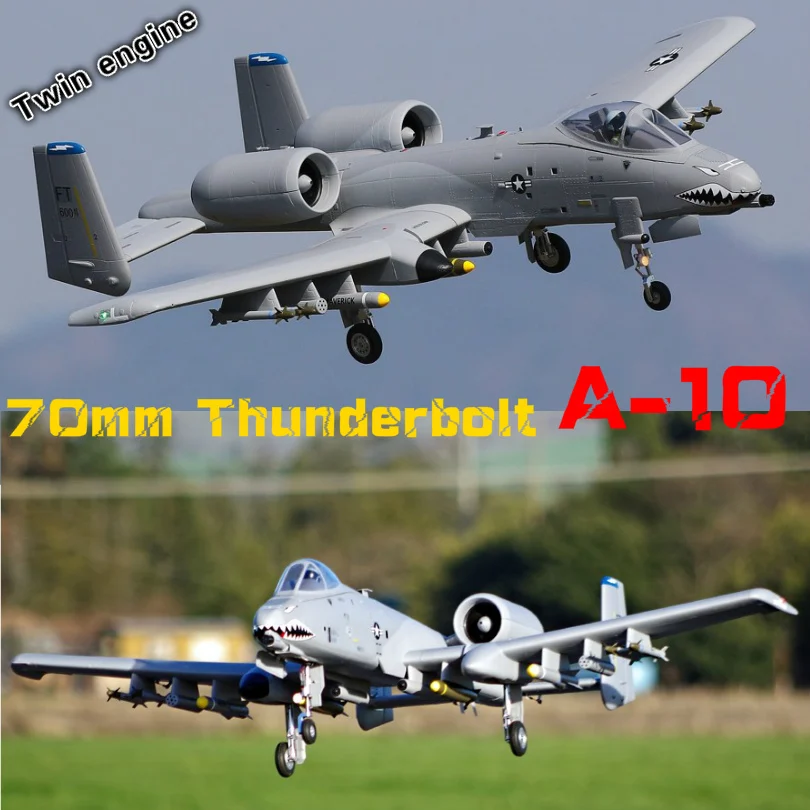 FMS 70 мм импеллер EDF Jet A 10 A10 Thunderbolt II сдвоенный двигатель 6CH 6 S приводимого в движение