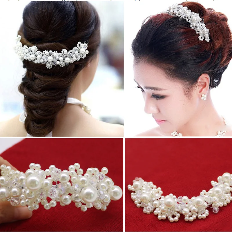 

2019 Classic Pearl Headband Beautiful Crystal Beads Fit Wedding Bridesmaid Headdress Bride Hair ornament Accessories