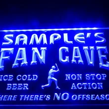 DZ063-для персонализированного названия бейсбольная ниша для вентилятора Мужская комната Бар Пиво светодиодный неоновый свет знак