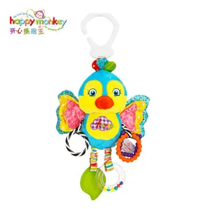 Happy monkey Колокольчик для детской кроватки, игрушки с BB плюшевая игрушка для коляски висит мультфильм животных 4 вида стилей - Цвет: Синий