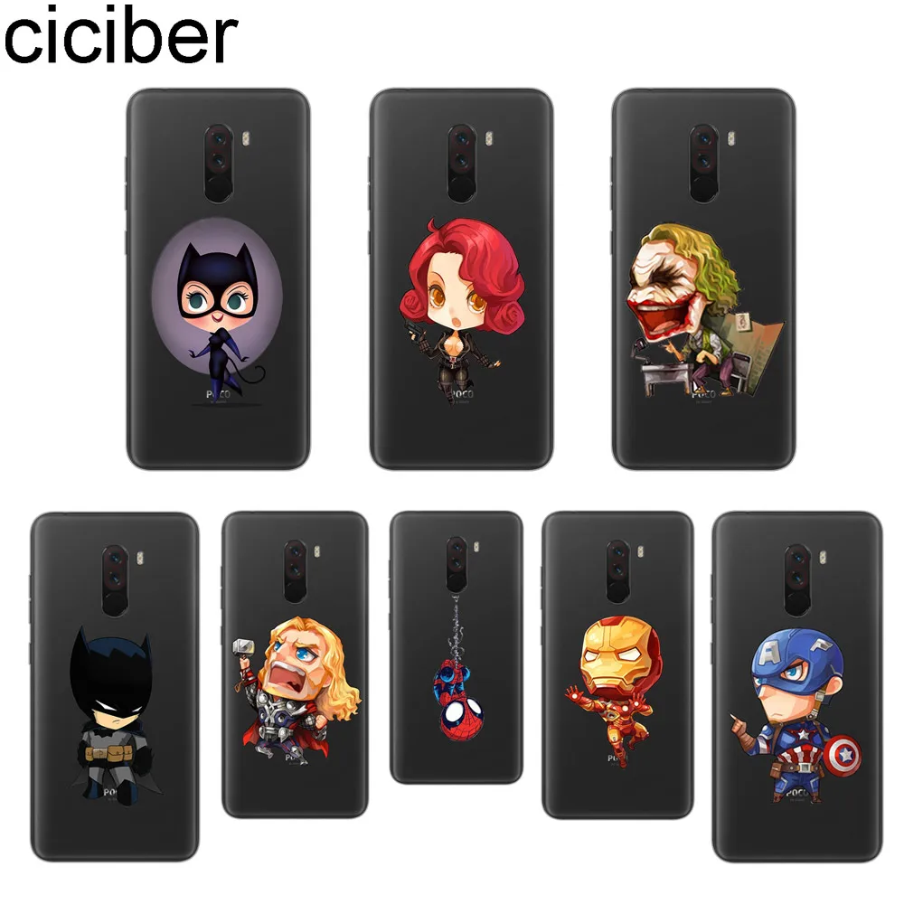 

ciciber Marvel Batman DC for Xiaomi 9 8 A2 A1 6 5 X C S Plus Lite SE PocoPhone F1 Soft TPU Phone Case for MIX MAX 3 2 1 S Pro