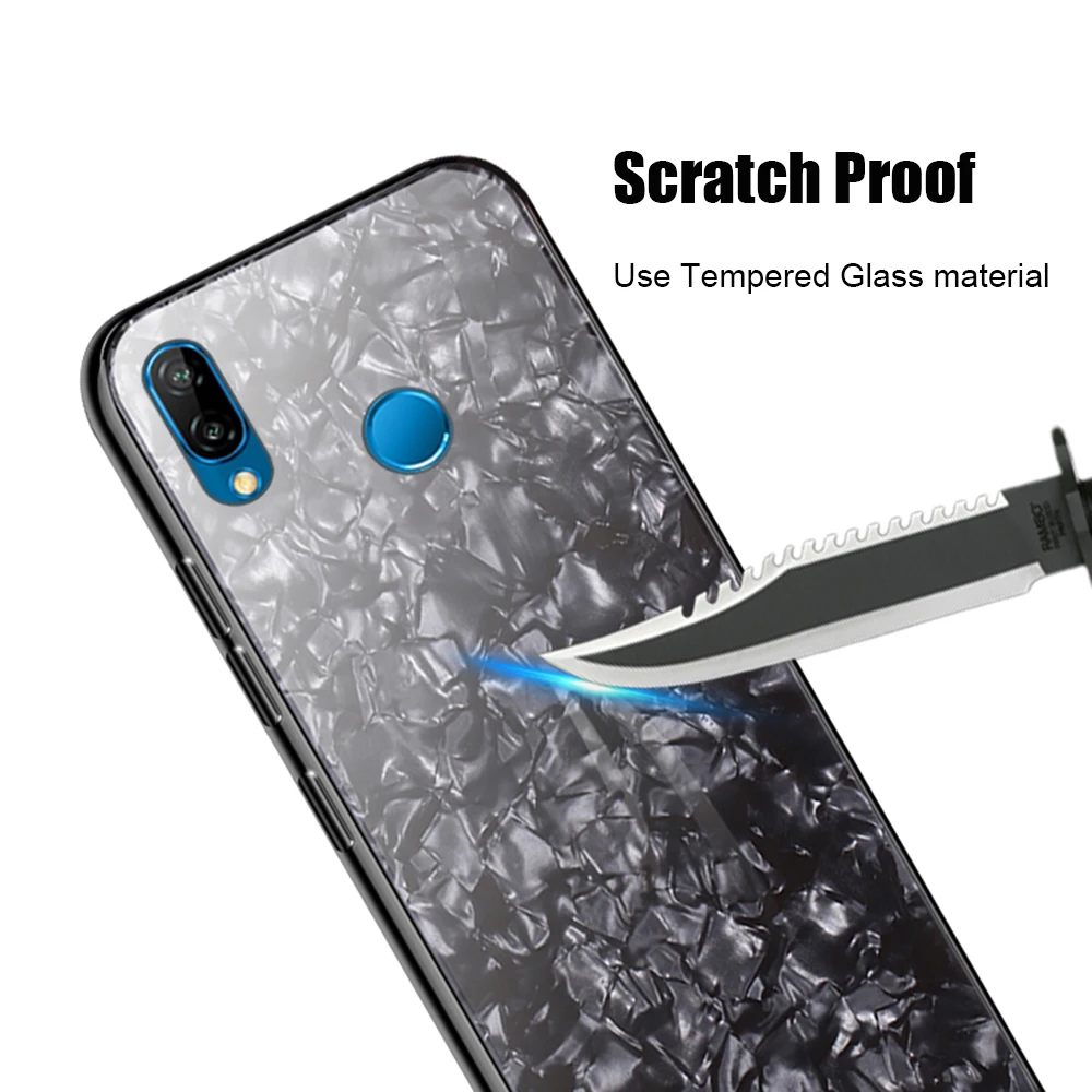 YIESOM Tempered Glass Case For Huawei P20 Lite P20 P20 Pro Shell Soft TPU Silicon Edge Phone Case For Huawei P20 P20Lite P20Pro  (5)
