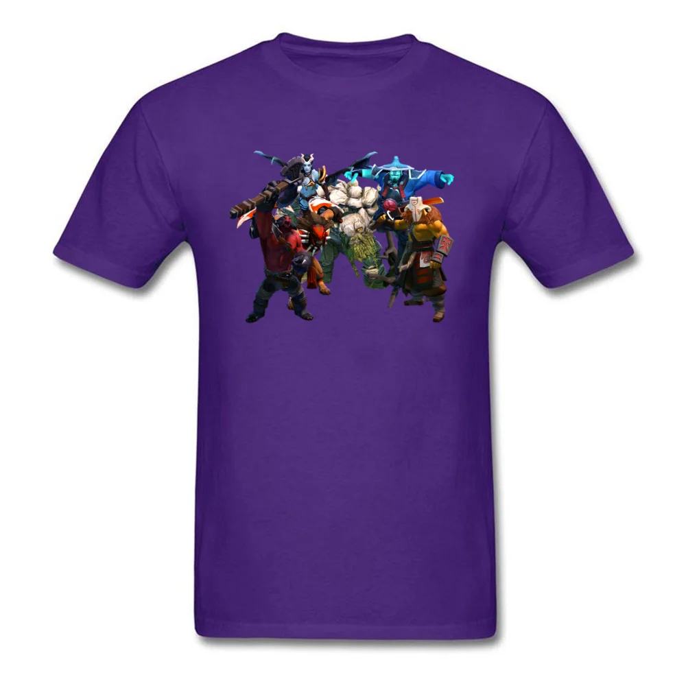 Comics Dota 2 Heroes Tops Shirt for Men Cute Summer O-Neck All Cotton Short Sleeve T Shirts Crazy Tees Drop Shipping Dota 2 Heroes purple