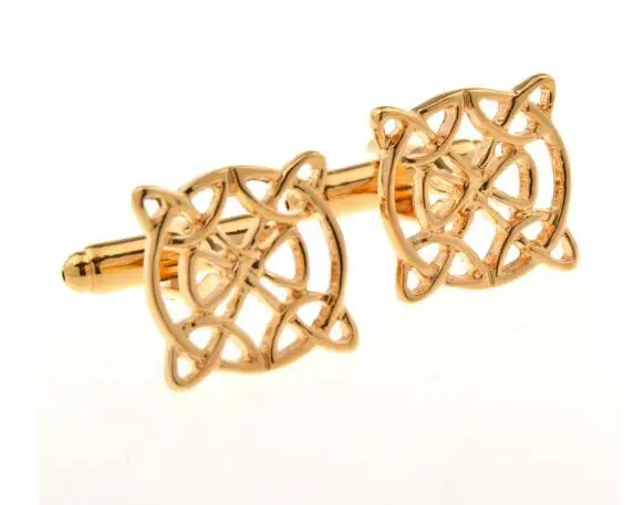 10pairs/lot Gold Hollow Designed Tree Cufflinks Flower Knot Cuff Links Copper Plating Cuff Button Men's Jewelry Wholesale - Окраска металла: Knot