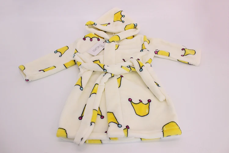 Милый детский банный халат с рисунком; осенние пижамы с длинными рукавами для малышей; одежда для сна для мальчиков и девочек; мягкие детские халаты с капюшоном для детей