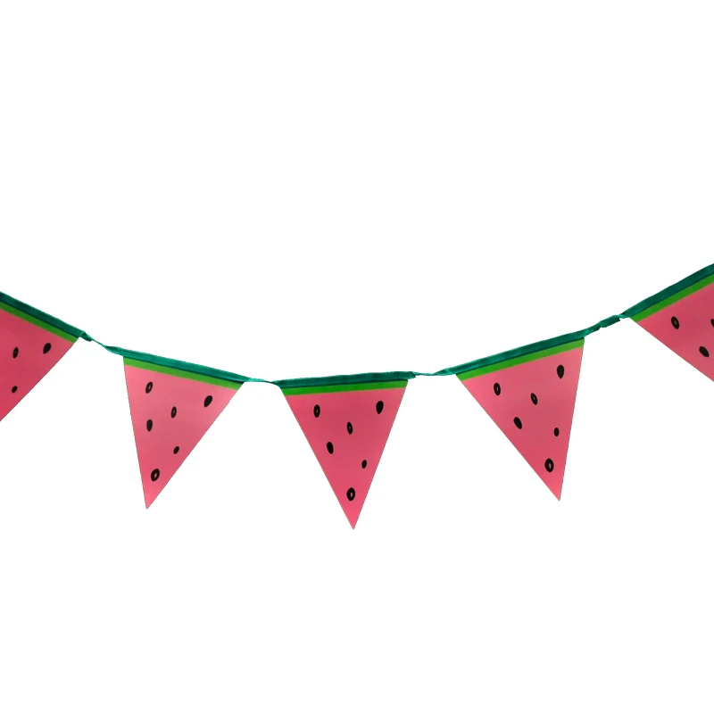 

3M Red Watermelon Banners Summer Fruit Pennant Buntings Kids Birthday Holiday Party Decor