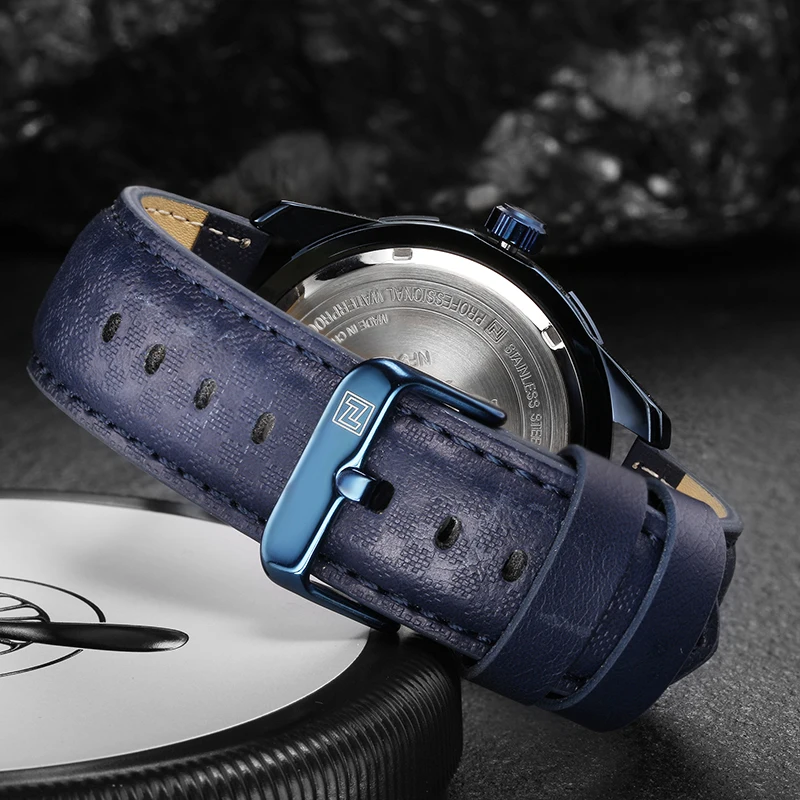 Ceny Nowy NAVIFORCE Sport zegarek kwarcowy wodoodporne męskie zegarki Top marka luksusowa skórzana data tydzień zegar relogio masculino