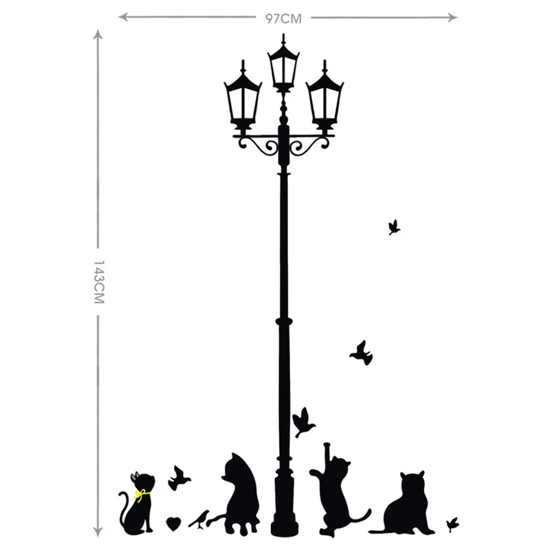 Cat and lamp wall sticker