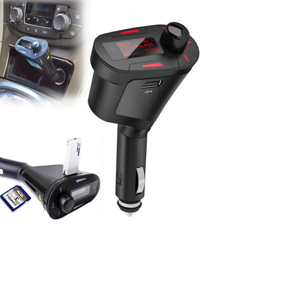 

New Hot Red LCD Car Kit MP3 Player Music Player Wireless FM Transmitter Modulator LCD USB SD MMC Red Light Remote Control