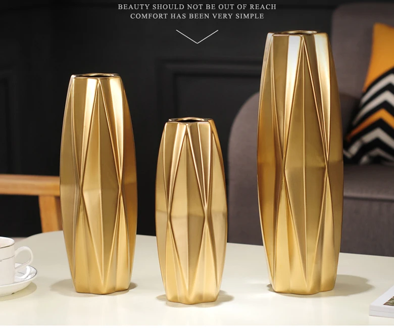 Европейская керамическая ваза золотого/серебряного цвета, фарфоровая ваза для цветов, свадебные украшения для дома, аксессуары для гостиной