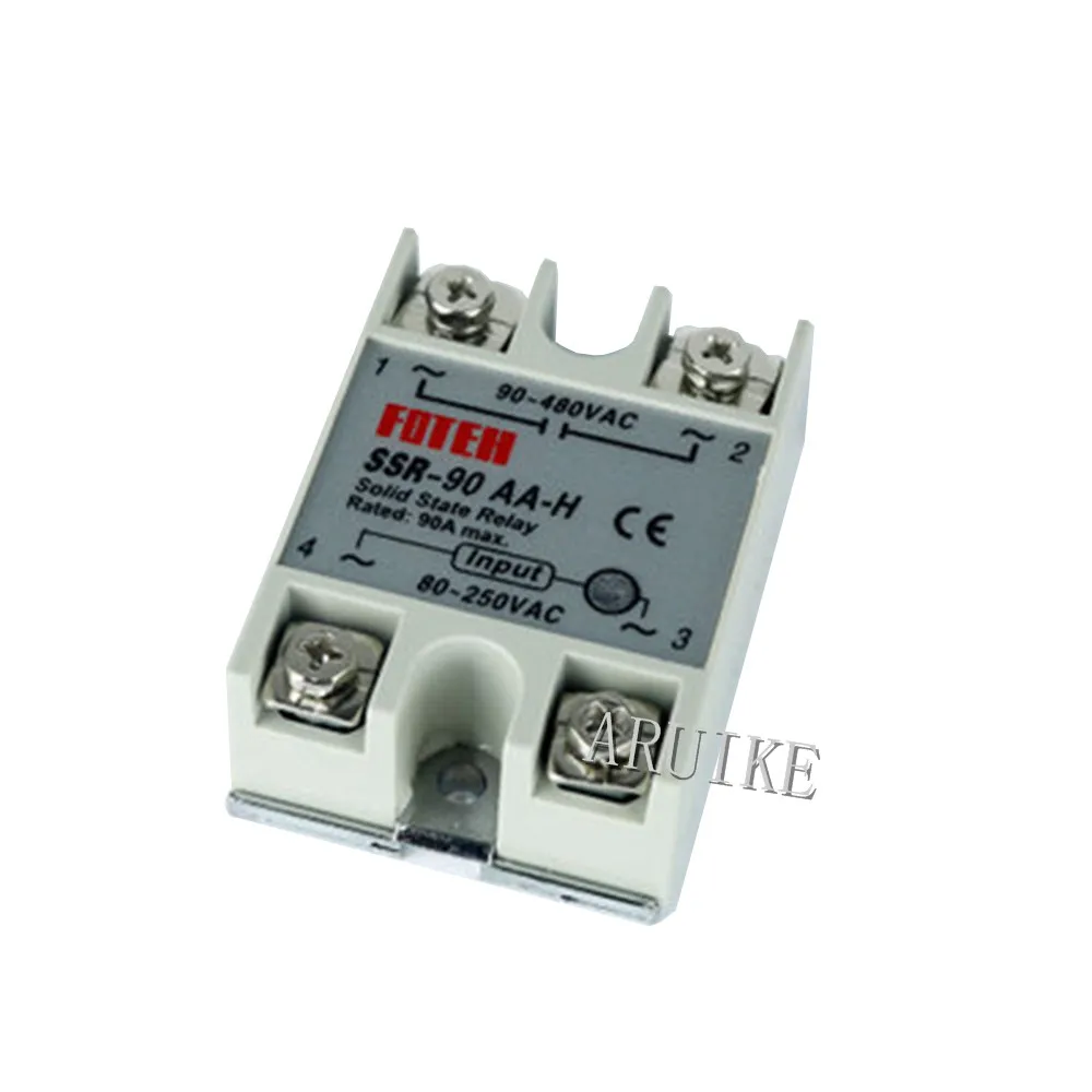 

Solid state relay SSR-90AA-H 100AA-H 120AA-H 70A 80A actually 80-250V AC 90-480V AC SSR H relay solid state Resistance Regulator