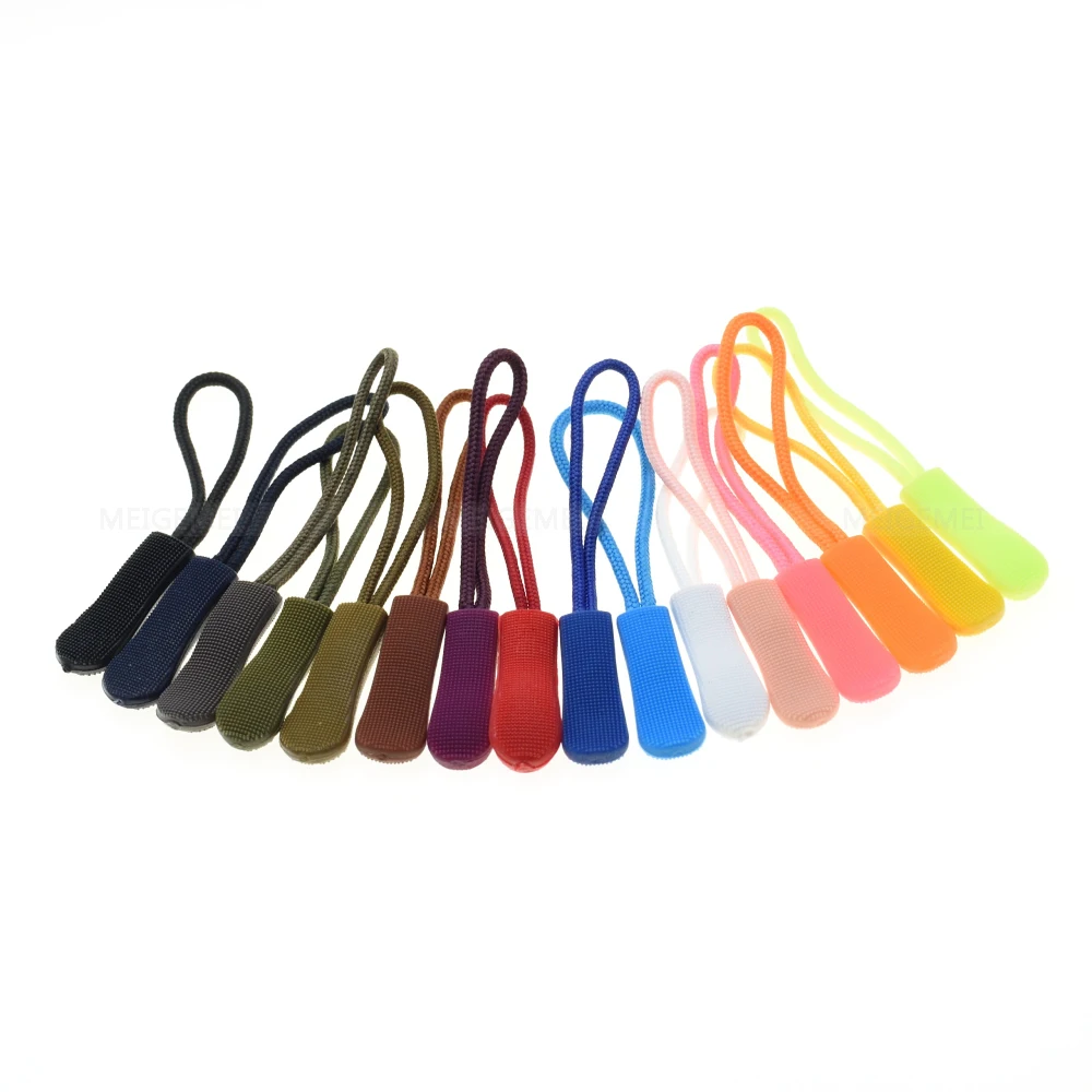 10pcs Mix Color Cord Zipper Pull Strap Lariat Black For Apparel Accessories/ Backpack/Clothing