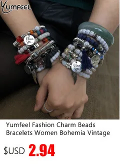 Yumfeel браслет с бусинами для женщин ручной работы многослойный браслет с бисером и перьями набор богемных ювелирных изделий подарки в стиле бохо