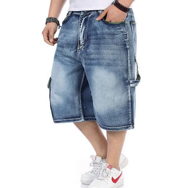 VXO, мужские джинсы, джинсовые шорты, мужские отбеленные Ретро стиль, мужские джинсовые Капри с эффектом потертости, с несколькими карманами размера плюс