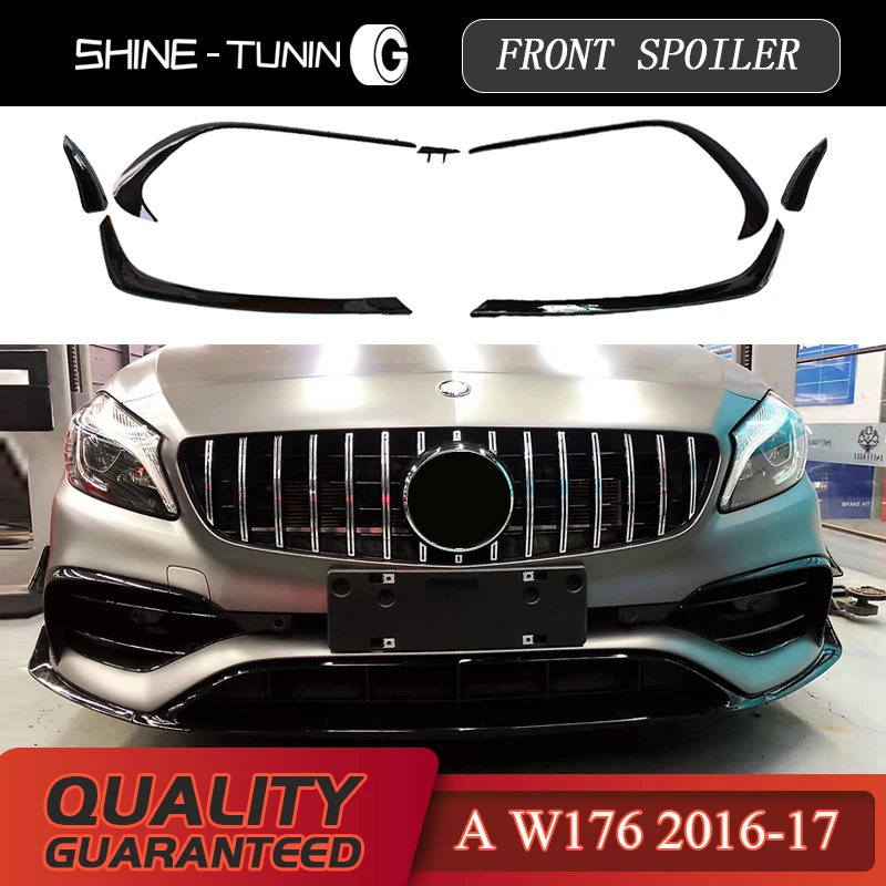 

Front spoiler suitable for mercedes A class W176 A45 side spoiler front lip 2016-17 A200 A250 A45 A180 AMG Anterior lip 2016+