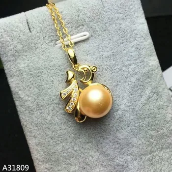

KJJEAXCMY boutique jewelry 925 pure silver inlaid natural gold beads, female pendant jewelry, water drop shaped blessing.