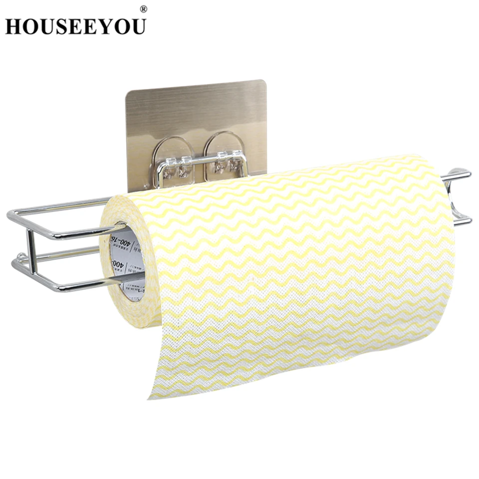

HOUSEEYOU Roll Paper Towel Holders Racks Suction Cup Wall Self-adhesive Tissue Boxes Cling Film Kitchen Bathroom Storage Tools