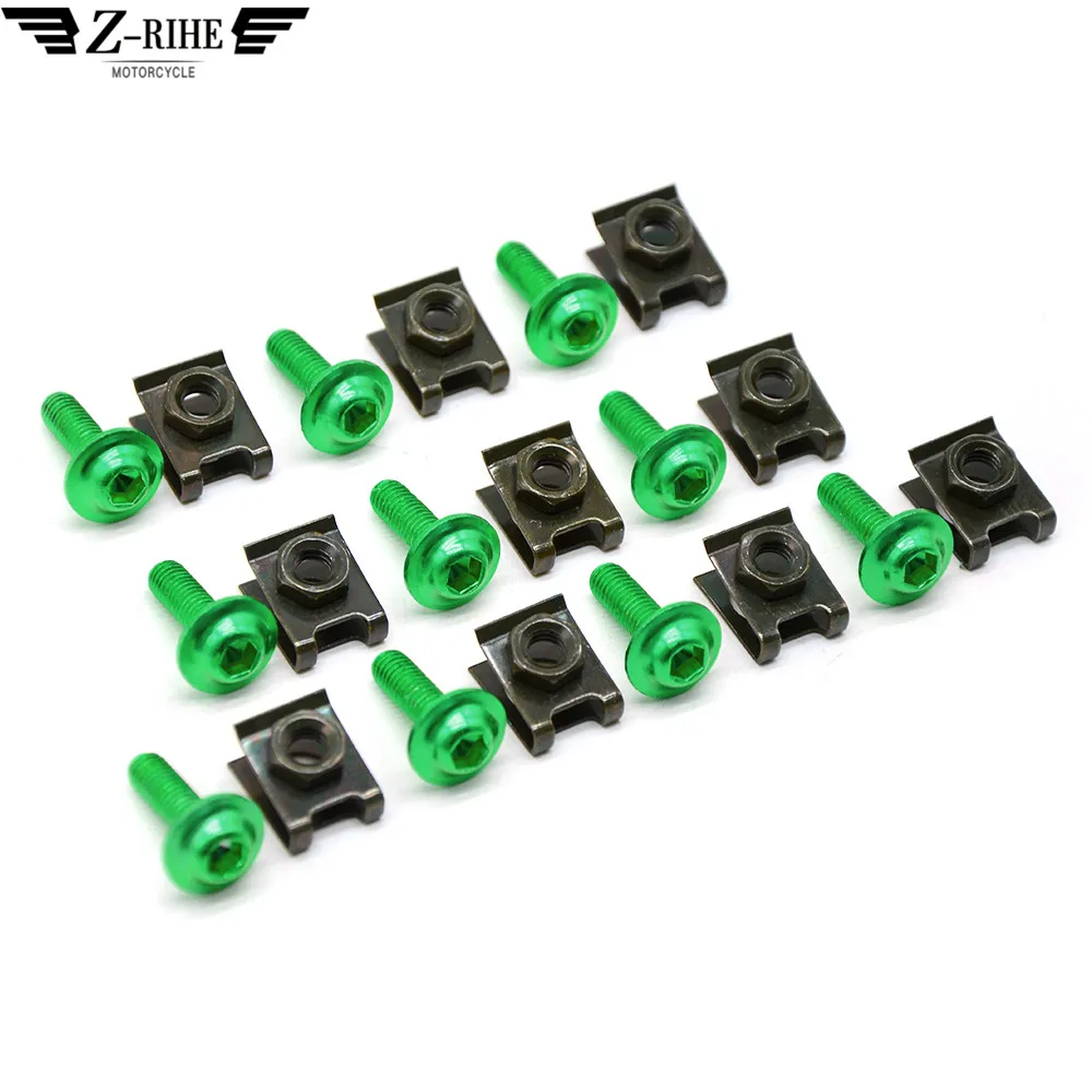 6mm Universal Motorcycle Fairing Bolts Spire Speed Fastener Clips Screw Spring Nuts for kawasaki EX300 er-6f Z300 z750 FZ1S CB-1