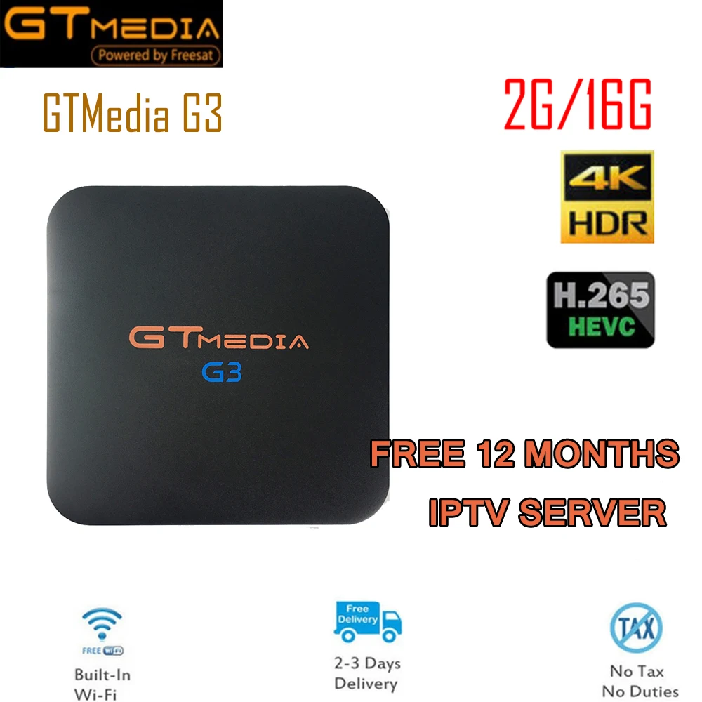

GTMEDIA G3 TV BOX Smart 4K Bluetooth 4.0 Android 7.1 2G/16G +free 12 months IPTV Netflix Media Player Set-top Box G3 TV Boxes