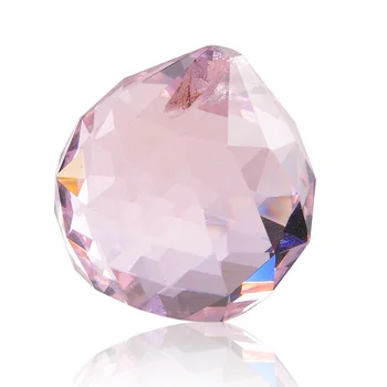 

30mm Pink Faceted Ball 5pcs/bag Glass Crystal Chandelier Hanging Pendants Home/Wedding Lamp Glass Drop Prisms Beauty Accessories