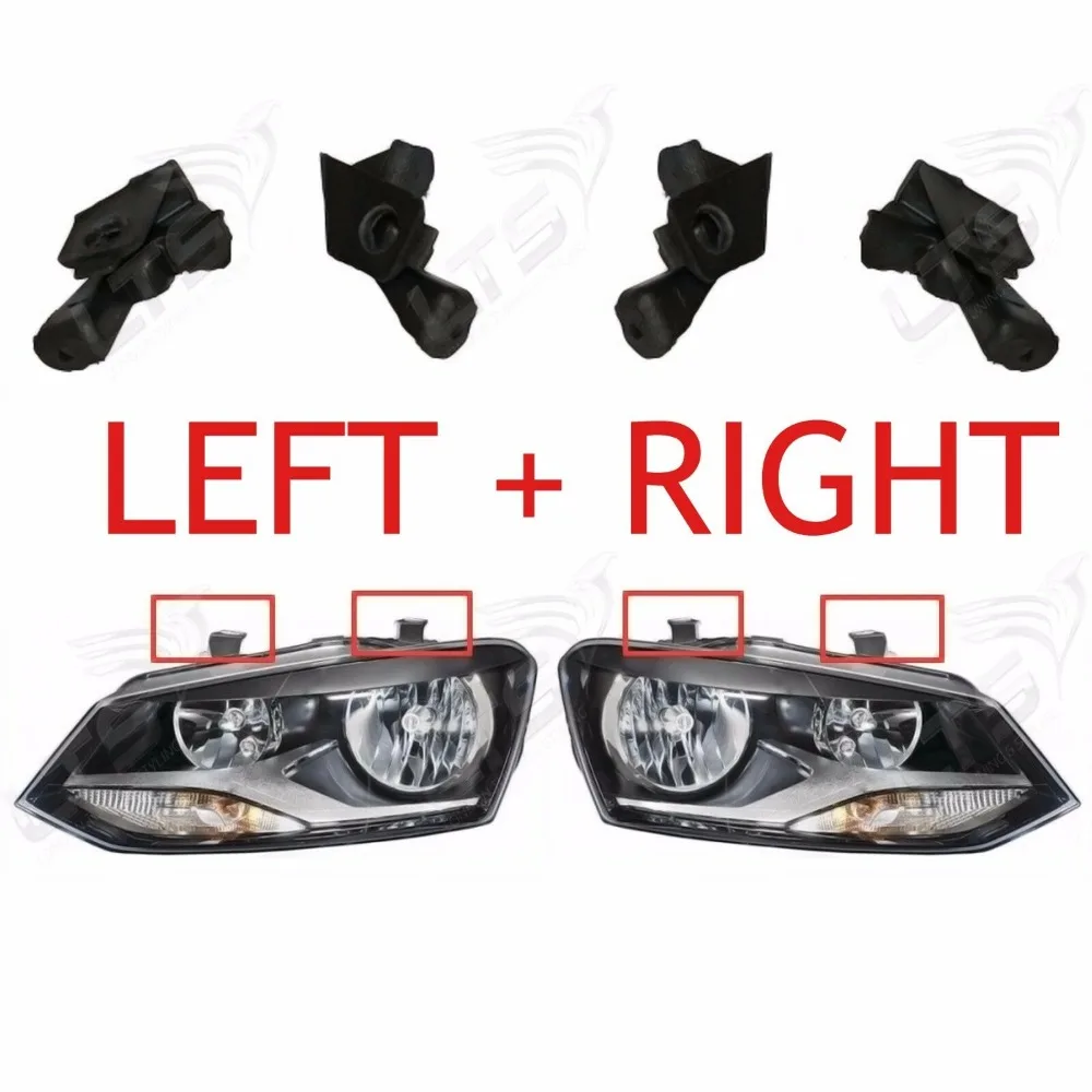 Car Headlight Repair Kit Bracket Clip inludes screw and Gasket Front Headlamp Repair Set 6R0998225 6R0998226 Compatible with VW Polo 2009-2017