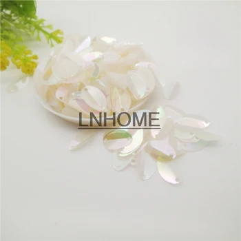 

1000pcs 8*13mm Cup Oval Folded Sequins Horse Eyes Shape For Crafts Paillettes Sewing Accessories Creamy White AB Transparent