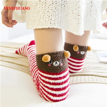 

European Hot Style Dutch Spanish Women Stockings College Coral Fleece Above-Knee Warm Thicken Stocking Sleeping Stockings Female