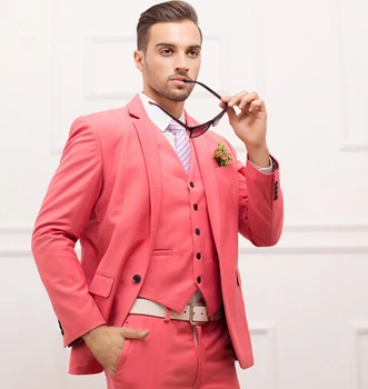 

Popular Style One Button Groom Tuxedos Groomsmen Men's Wedding Prom Suits Bridegroom (Jacket+Pants+Vest)
