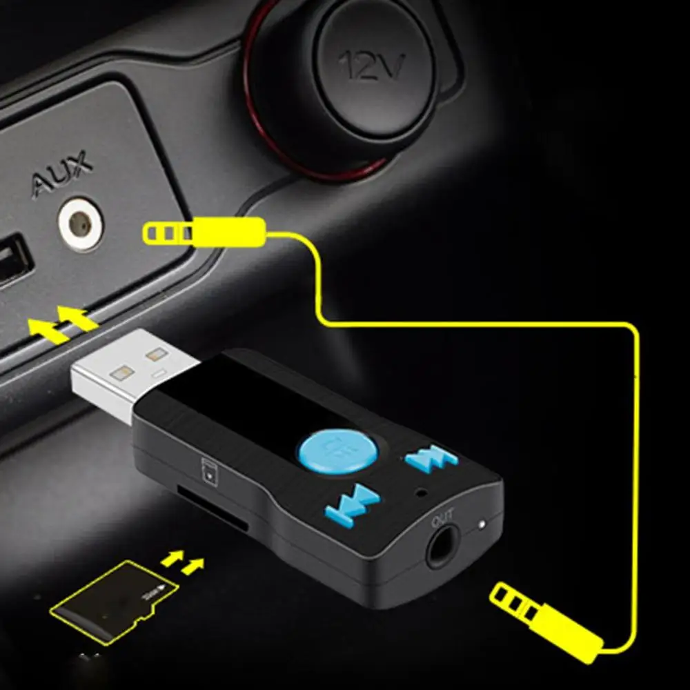 BC07 беспроводной адаптер приемник автомобиля Bluetooth Handsfree Caller ID карты MP3