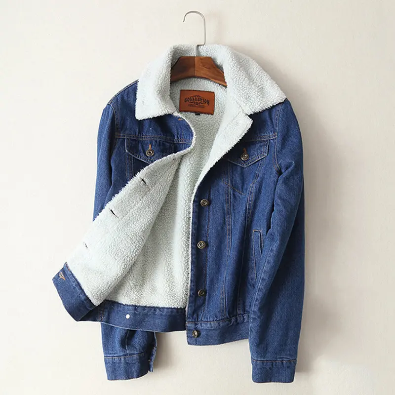 Spring-Autumn-Winter-New-2017-Women-lambswool-jean-Coat-With-4-Pockets-Long-Sleeves-Warm-Jeans