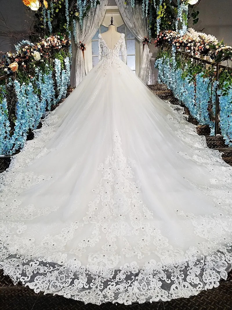 2018 Vestido De Noiva новые жемчужные расшитые блестками Элитные Свадебные платья без