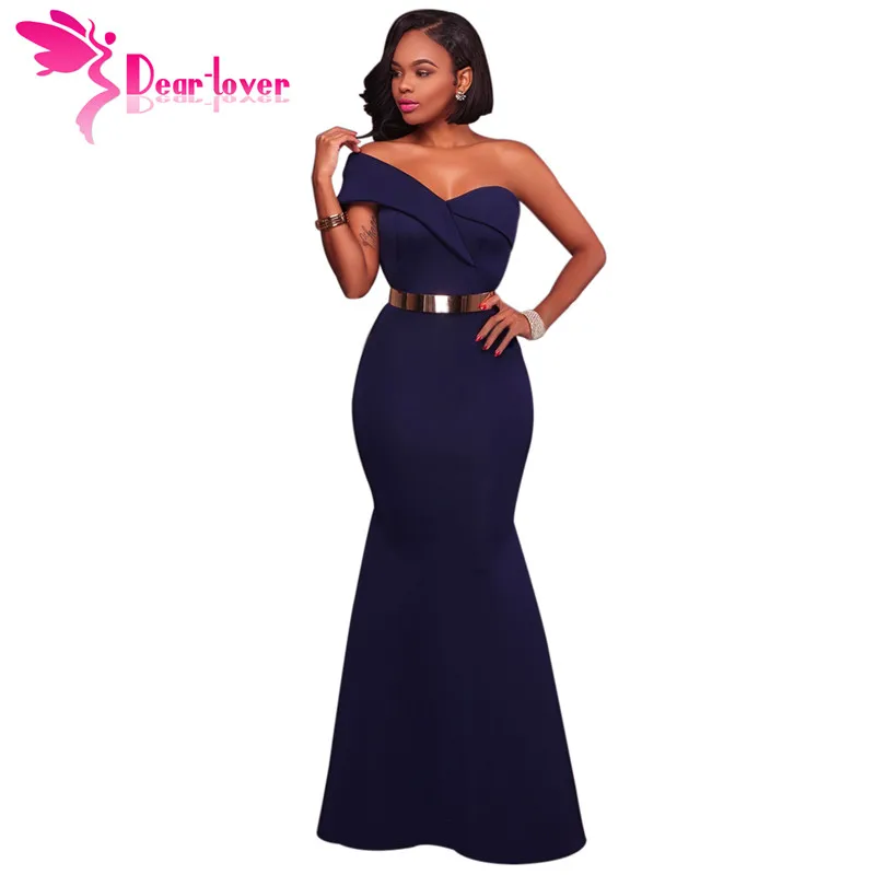 

Dear Lover Long Dress Party Navy Blue/Red Sexy One Shoulder Maxi Gowns Robe de Soiree Longue 2018 vestido longo de festa LC61774