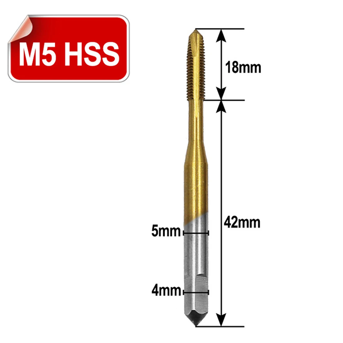 Высокоскоростная стальная винтовой наконечник M3-M8 с титановым покрытием HSS Метрическая прямая флейта резьба Винт кран штекер кран