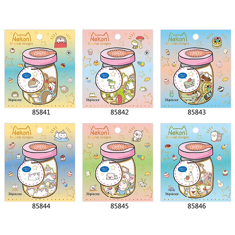Cute bottle jar paper diary sticker Decoration label 24 pcs/pack