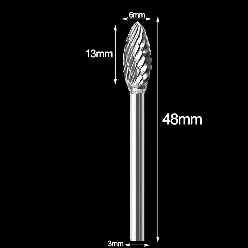 3x6 мм Вольфрамовая сталь карбидные сверла резак роторный инструмент Burr двойной алмазной резки ротационный Полирующий инструмент - Цвет: 5