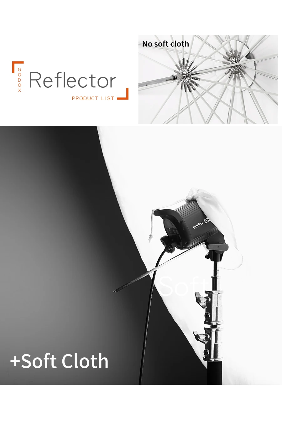 Godo x 6" 150 см 16-реберные Студия фотография белый полупрозрачный зонт из мягкого материала для студийной съемки светильник ing зонтик с большой крышкой рассеивателя
