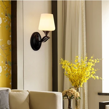 

Classic Vintage Loft Wall Lamp Glass Ball Home Indoor Bedside Nordic Led Lights Wall Sconce Wall Light Fixtures Iron Black E27