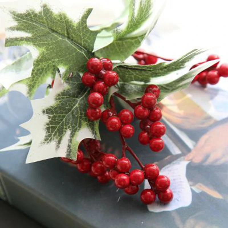 

LINMAN 1 piece red foam small artificial berries flower simulation fruit for Take props Christmas decoration DIY Design flowers
