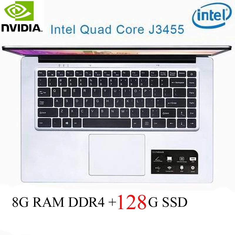 

P2-34 8G RAM 128G SSD Intel Celeron J3455 NvIDIA GeForce 940M Gaming laptop keyboard and OS language available for choose