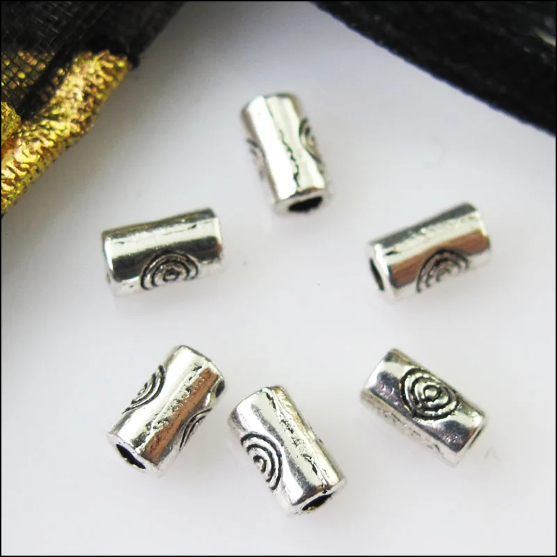 150 шт антикварные Серебристые цветные крошечные бусины 5 мм|beads charms|tube spacerspacer beads |