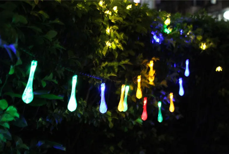 Светодиодный светильник на солнечной батарее, Рождественский светильник s, водонепроницаемый, капля воды, солнечный Сказочный светильник, садовое украшение, сказочный светильник на солнечной батарее