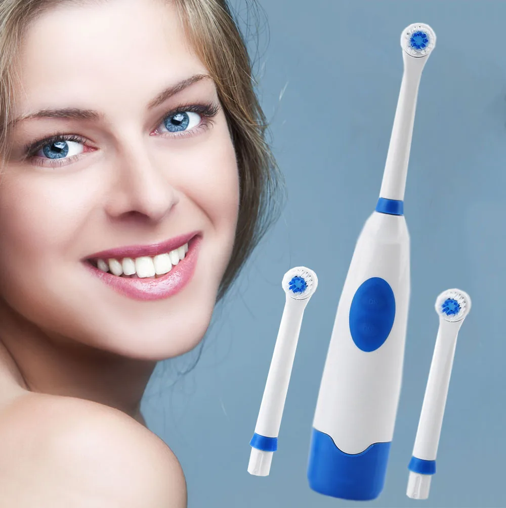 

2017 Kids Adult Oral Hygiene Rotating Anti Slip Electric Toothbrush Sound Vibration Toothbrush With 2 Soft Bristles Brush Heads