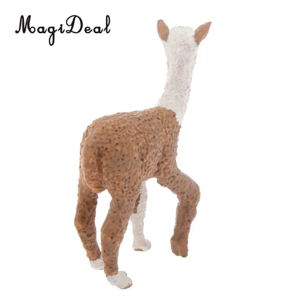 2 Pieces Realistic Wildlife Zoo Animal Camel Alpaca Model Action Figures Playset Kids Children Educational Toy Gift