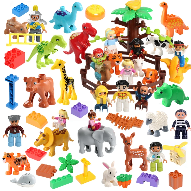 

Duplos Animal Model Figures Big Building Block Sets Elephant Kids Toys Compatible Legoingly Duploe Toys For Children