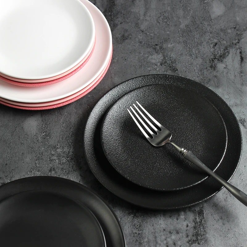 Plate Matt Frosted Steak Plate European Minimalist Creative Pastry